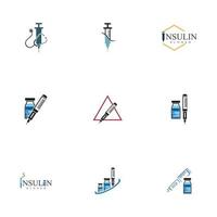 Insulin Injektion Symbol Illustration einfach Design Element Vektor Logo Vorlage