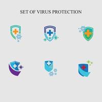 virus skydd logotyp och symbol vektor