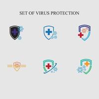 virus skydd logotyp och symbol vektor