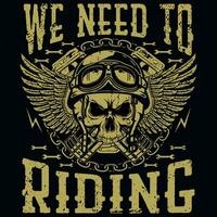 Motorrad Motorrad Reiten T-Shirt Design vektor