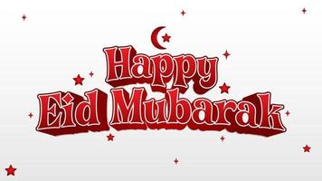 Lycklig eid mubarak 3d vektor typografi stil