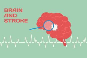 hjärna och stroke begrepp i platt stil vektor