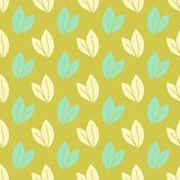 Vektor nahtlos Muster mit Blätter, wiederholbar minimalistisch Hintergrund. wiederholbar botanisch Hintergrund. Grün geometrisch Tee Blätter Motiv.