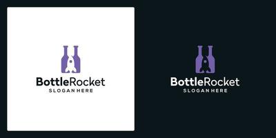 Flasche und Rakete Logo Vektor Symbol Illustration