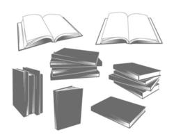 Bücher, Buchstapel Illustrationen vektor
