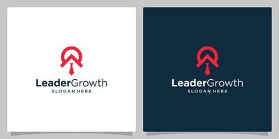 en ledarens logotyp design mall med pil tillväxt grafisk design vektor illustration. symbol, ikoner, modern, och kreativ