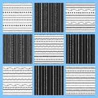 Reihe von Schwarz-Weiß-Mustern. vektor