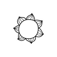 Gekritzel-Umriss-Sonnensymbol. vektor