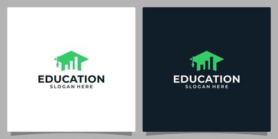 Hochschule, Abschluss Deckel, Campus, Bildung Logo Design und Investition Finanzen Vektor Symbol Illustration Grafik Design.