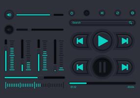 Audio Musiksteuerung Benutzeroberfläche vektor