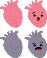 söt mänsklig organ hjärta medicinsk anatomi tecknad serie karaktär vektor