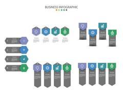 Infografik Template Design in 5 Stilen vektor