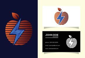 äpple och elektricitet logotyp tecken symbol vektor design mall