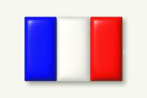 3d flagga ikon. flagga av Frankrike. vektor illustration.