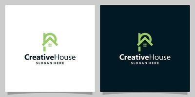 Haus Gebäude Logo mit Initiale Brief p. Vektor Illustration Grafik Design. gut zum Marke, Werbung, echt Anwesen, Konstruktion, Gebäude, und heim.