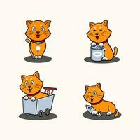 Illustration Vektor Grafik von süß Katzen geeignet zum Kinder- Produkte