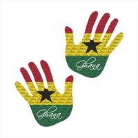 Ghana Flagge Hand Vektor