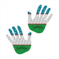 Usbekistan Flagge Hand Vektor