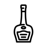 Brandy Glas Flasche Linie Symbol Vektor Illustration