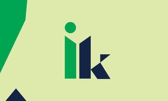 alfabetet bokstäver initialer monogram logotyp ik, ki, i och k vektor