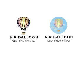 Luft Ballon Logo Design. Luft Ballon Abenteuer Logo Vektor