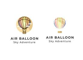 Luft Ballon Logo Design. Luft Ballon Abenteuer Logo Vektor