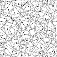 geometrisch Vektor nahtlos Muster mit Kreuzung Linien und Punkte. schwarz endlos Elemente isoliert auf Weiß Hintergrund. Stoff. Textur. Verpackung Papier