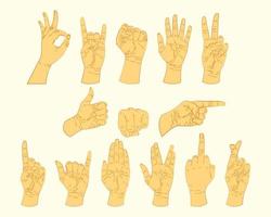 Hand Zeichen eben Vektor Illustration. einfach und realistisch Hand Geste Vektor Design Vorlage.