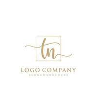 Initiale tn feminin Logo Sammlungen Vorlage. Handschrift Logo von Initiale Unterschrift, Hochzeit, Mode, Schmuck, Boutique, Blumen- und botanisch mit kreativ Vorlage zum irgendein Unternehmen oder Geschäft. vektor