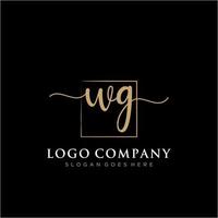 Initiale wg feminin Logo Sammlungen Vorlage. Handschrift Logo von Initiale Unterschrift, Hochzeit, Mode, Schmuck, Boutique, Blumen- und botanisch mit kreativ Vorlage zum irgendein Unternehmen oder Geschäft. vektor