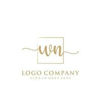 första wn feminin logotyp samlingar mall. handstil logotyp av första signatur, bröllop, mode, smycken, boutique, blommig och botanisk med kreativ mall för några företag eller företag. vektor