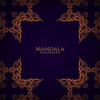 Luxus Mandala Gold Farbe mit stilvollem Hintergrund vektor