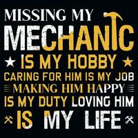 Mechaniker-Typografie-T-Shirt-Design vektor