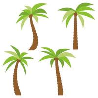 einstellen von vier anders Karikatur Palme Bäume isoliert auf Weiß Hintergrund. Vektor Illustration