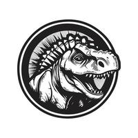 Dinosaurier, Jahrgang Logo Konzept schwarz und Weiß Farbe, Hand gezeichnet Illustration vektor