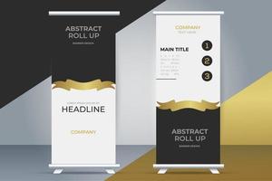 modern Geschäft rollen oben Stand Banner mit golden Band vektor