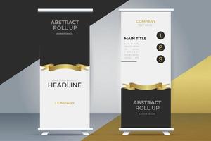 modern Geschäft rollen oben Stand Banner mit golden Band vektor