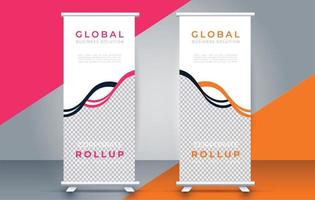 kreativ rollen oben Banner Design Vorlage. Flyer. ziehen hoch. Präsentation. Broschüre. Poster. Werbung. drucken Medien vektor