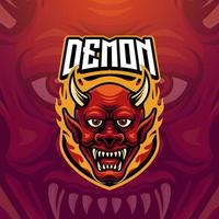 maskot av demon den där är lämplig för e-sport gaming logotyp mall vektor