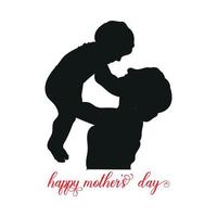 Lycklig mödrar dag firande hälsning kort bakgrund mamma och barn kärlek vektor