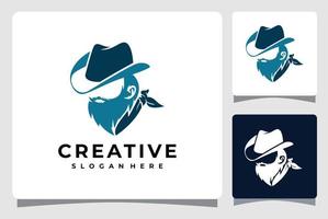 Cowboy Bandit Silhouette Logo Vorlage Design Inspiration vektor