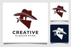 tjuv cowboy maskot logotyp mall design inspiration vektor