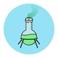 kemikalier i de mätning flaska. laboratorium kemi vetenskap. fylld ikon vektor design