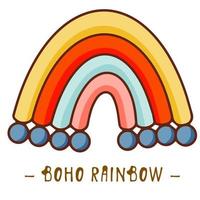 Vektor Hand gezeichnete Boho Clipart für Kinderzimmer Dekoration mit niedlichen Regenbogen. Perfekt für Babyparty, Geburtstag, Kinderparty