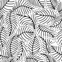ästhetisch zeitgenössisch druckbar nahtlos Muster mit Blätter im schwarz und Weiß vektor