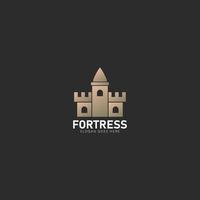 Festung Schloss Logo einfach Design Idee vektor