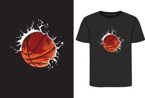 Vektor Basketball t Shirt, Jahrgang Basketball t Hemd