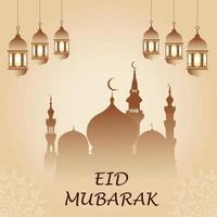 modern stil ramadan kareem och eid mubarak hälsning kort med social media design, eid mubarak ikon, vektor element, måne, moské, och logotyp