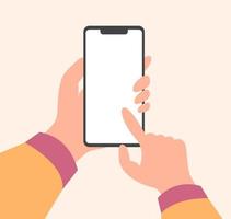 Smartphone berühren Bildschirm mit Hände Vektor Illustration Kunst