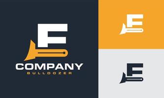 första e bulldozer logotyp vektor